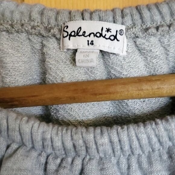 Splendid Gray Girls Sz. 14 Fancy Layered Ruffles Wide Accent Sweatshirt - Picture 4 of 8